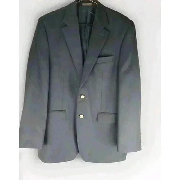 LRL Ralph Lauren Blazer Sport Coat Jacket Sz 41R Navy Blue Gold Button 100% Wool - Picture 1 of 14